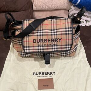 Burberry Vintage Nylon Check Diaper Bag